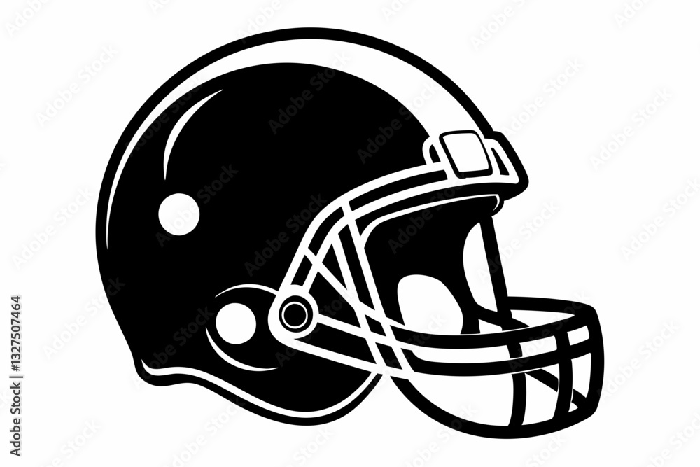 Naklejka premium american football helmet line art silhouette vector illustration