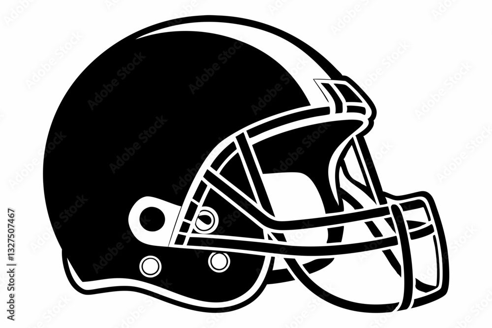 Fototapeta premium american football helmet line art silhouette vector illustration