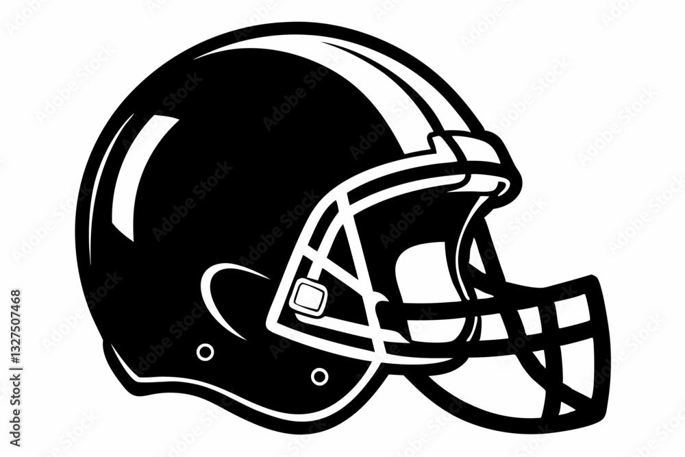 Fototapeta premium american football helmet line art silhouette vector illustration
