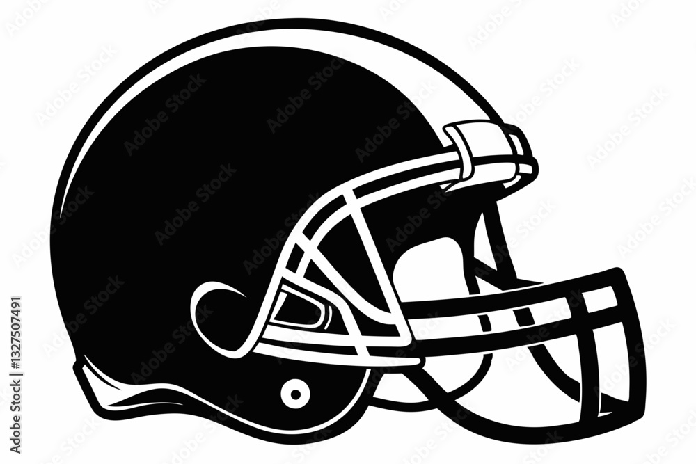Fototapeta premium american football helmet line art silhouette vector illustration