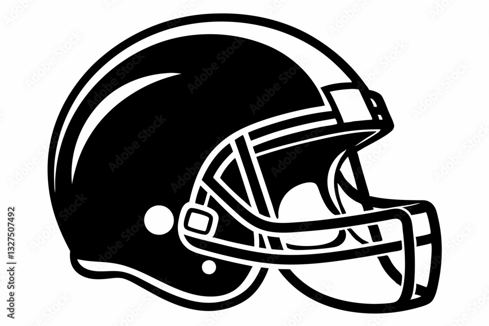 Fototapeta premium american football helmet line art silhouette vector illustration