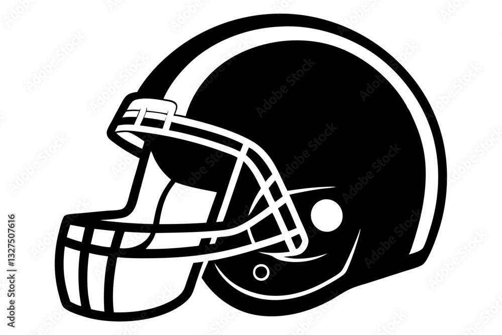 Fototapeta premium american football helmet line art silhouette vector illustration