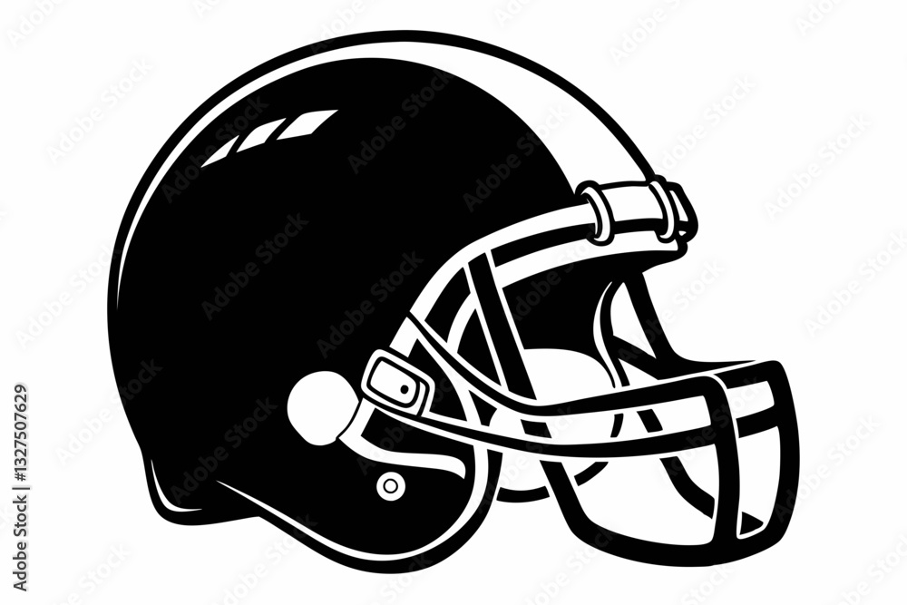 Fototapeta premium american football helmet line art silhouette vector illustration