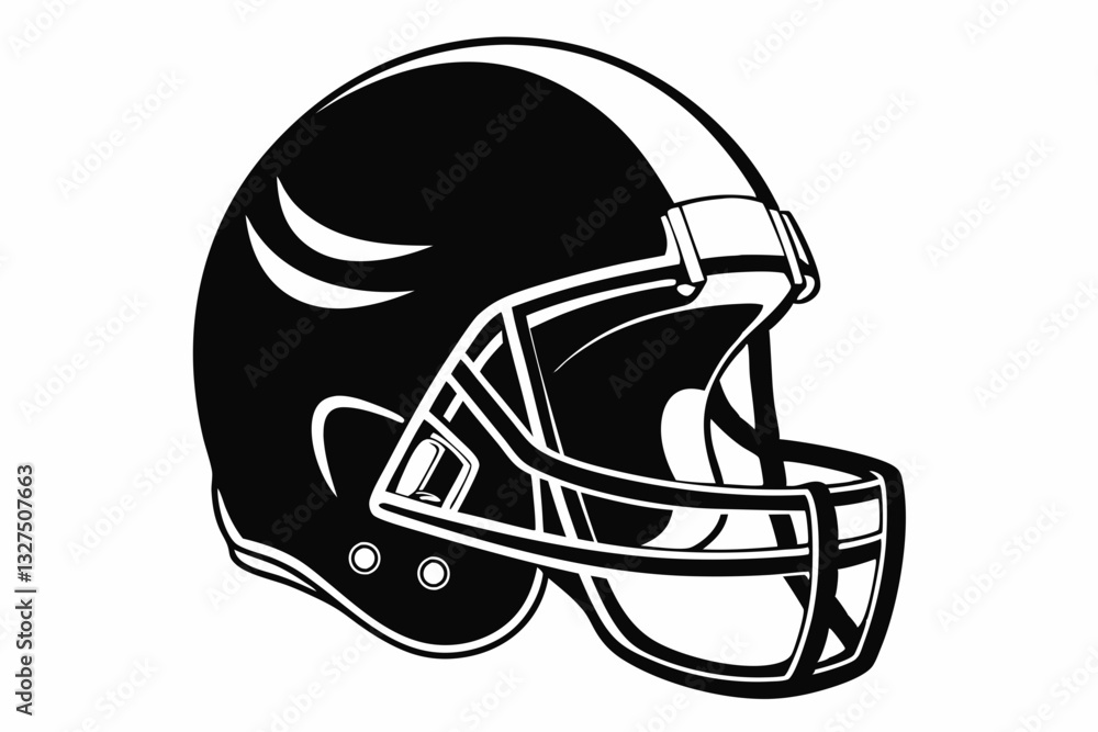 Fototapeta premium american football helmet line art silhouette vector illustration