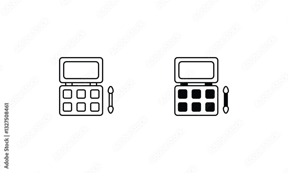 Eye Shadow icons set line and glyph vector icon Eye Shadow icons set line and glyph vector icon