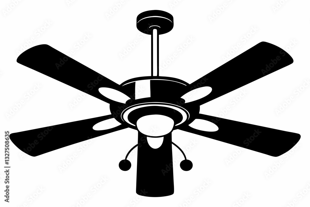 celling fan line art silhouette vector illustration