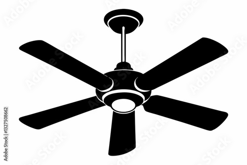 celling fan line art silhouette vector illustration