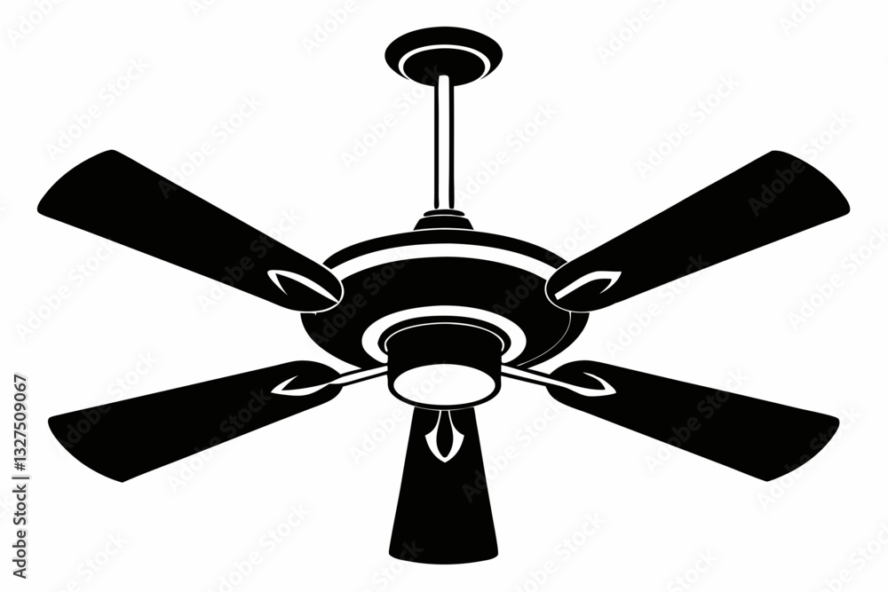 celling fan line art silhouette vector illustration celling fan line art silhouette vector illustration