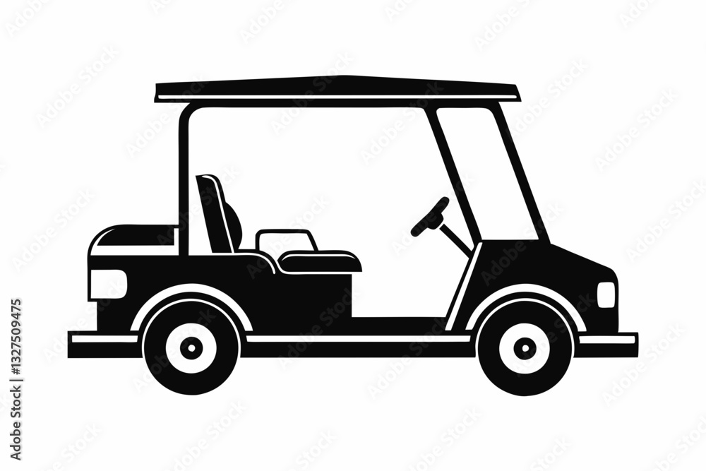 golf cart line art silhouette vector illustration golf cart line art silhouette vector illustration