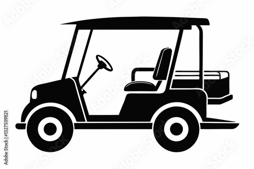 golf cart line art silhouette vector illustration