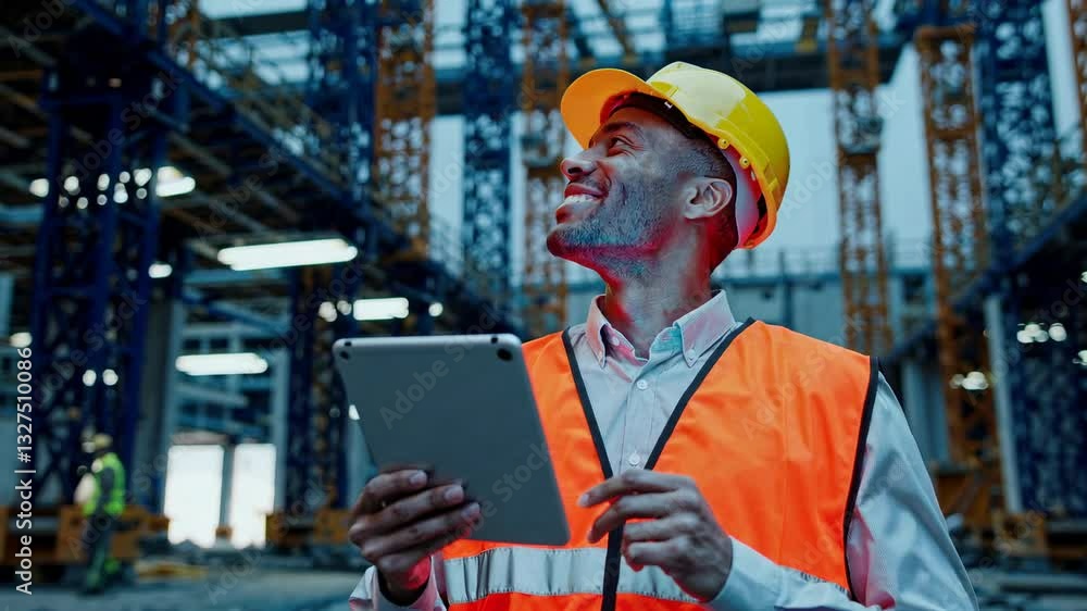 The Construction Worker with Tablet The Construction Worker with Tablet