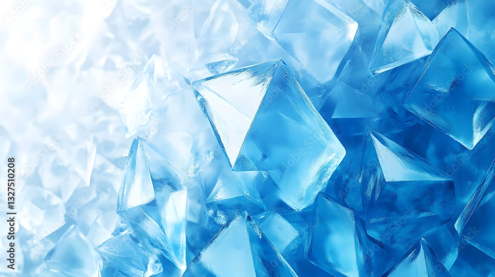 Geometric blue ice texture background Geometric blue ice texture background