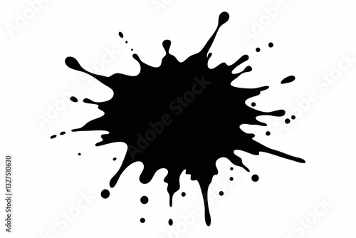 paint splatter line art silhouette vector illustration