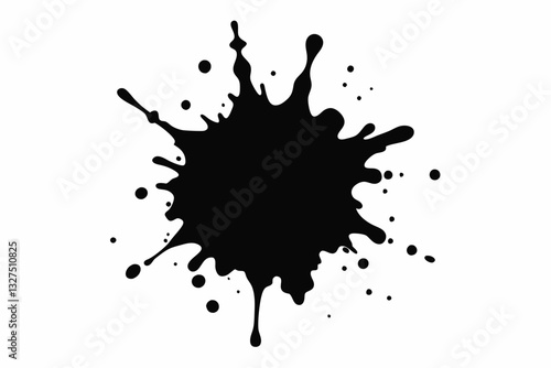 paint-splatter line art silhouette vector illustration