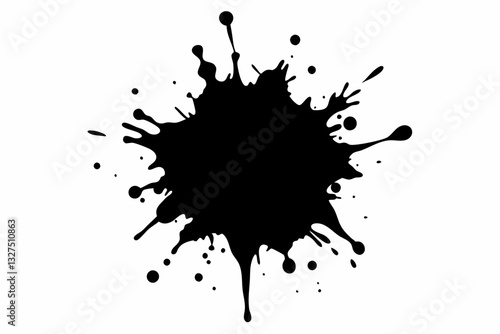 paint-splatter line art silhouette vector illustration