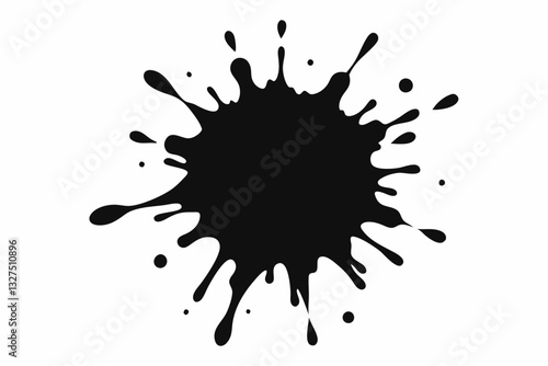 paint-splatter line art silhouette vector illustration