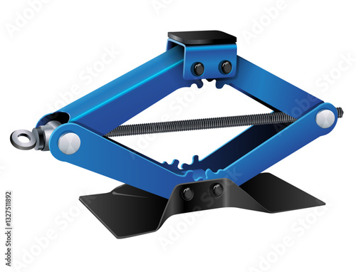 Steel Scissor Lift car jack - Stock Illustration