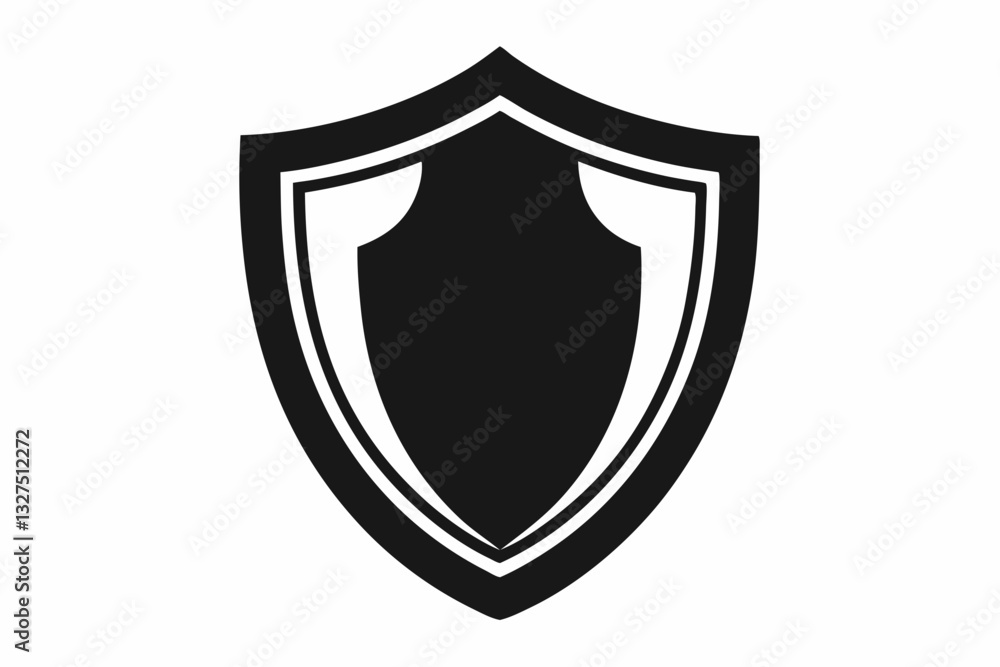 shield icon line art silhouette vector illustration shield icon line art silhouette vector illustration