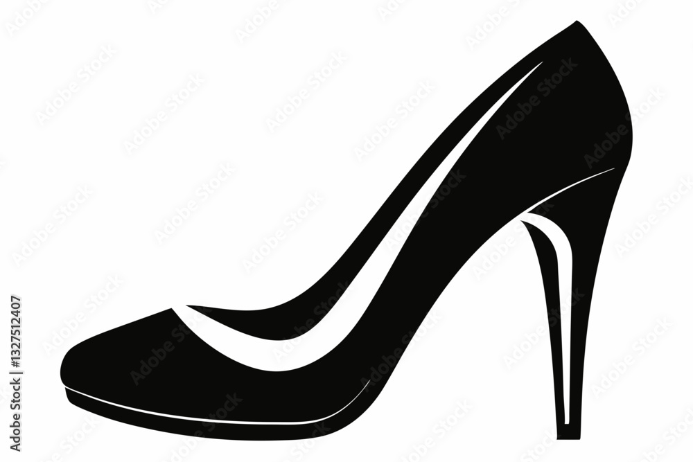 shoe high heel line art silhouette vector illustration shoe high heel line art silhouette vector illustration