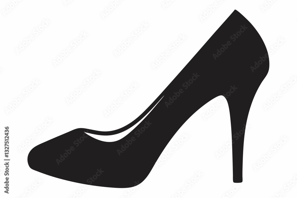 Obraz premium shoe high heel line art silhouette vector illustration
