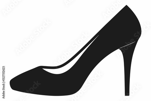 shoe high heel line art silhouette vector illustration