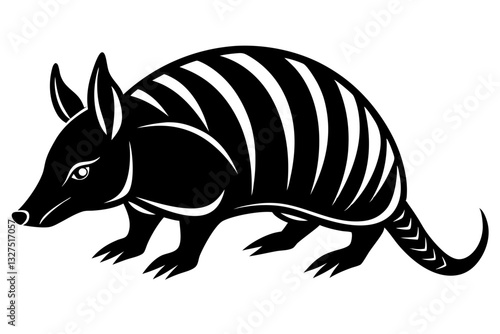 armadillo line art silhouette vector illustration