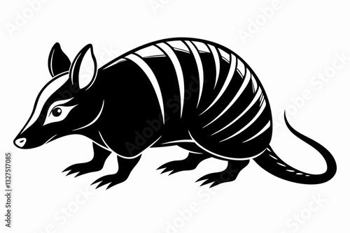 armadillo line art silhouette vector illustration