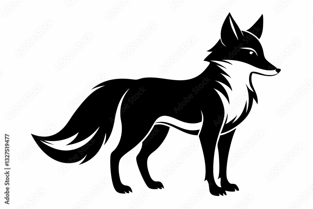 fox line art silhouette vector illustration fox line art silhouette vector illustration
