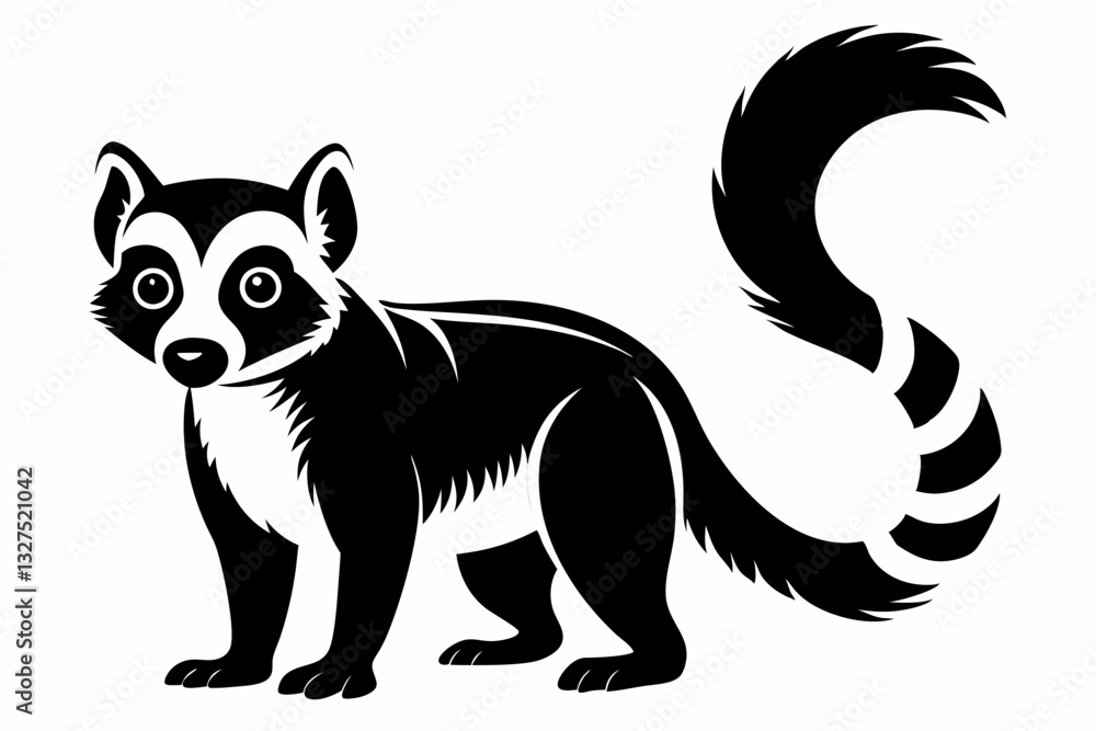 Obraz premium lemur line art silhouette vector illustration