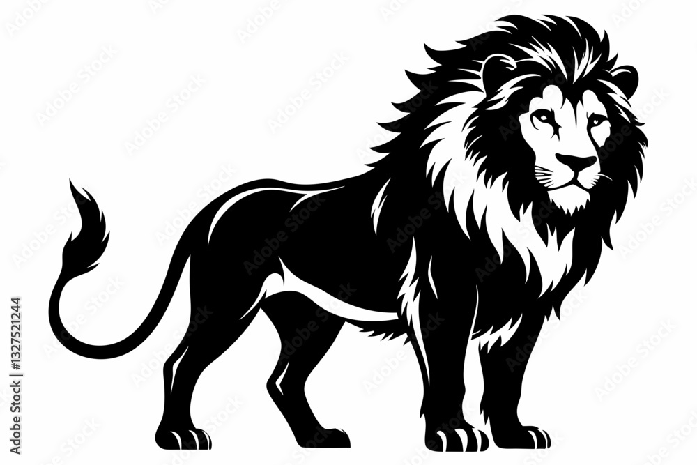 Obraz premium lion line art silhouette vector illustration