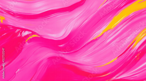Vibrant abstract background with flowing pink and yellow lines for creative designs