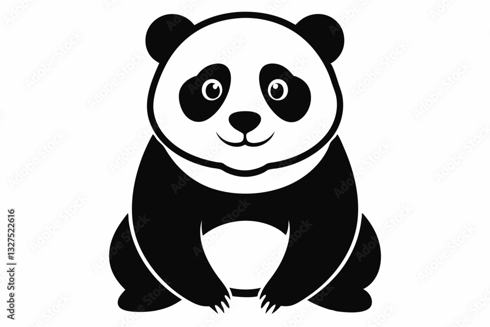 Fototapeta premium panda line art silhouette vector illustration