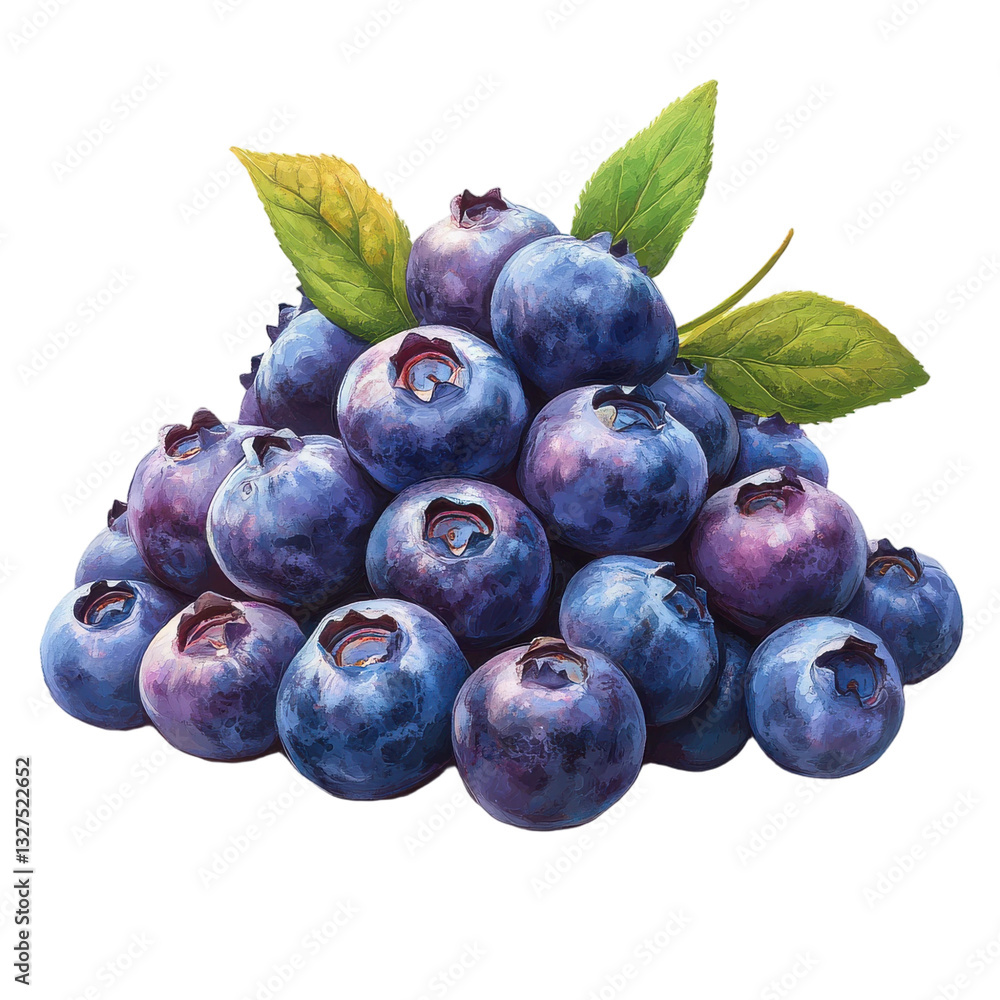 Fototapeta premium Fresh Juicy Blueberries Pile Close up Studio Shot Vibrant Summer Berries Healthy Food Image