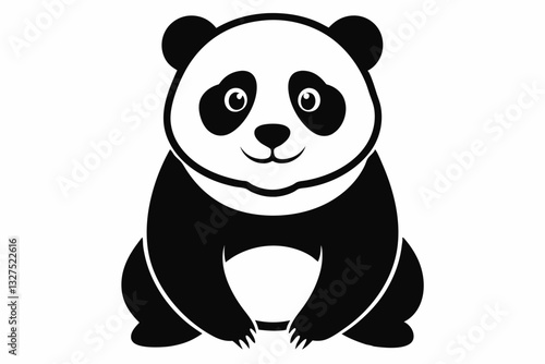 panda line art silhouette vector illustration