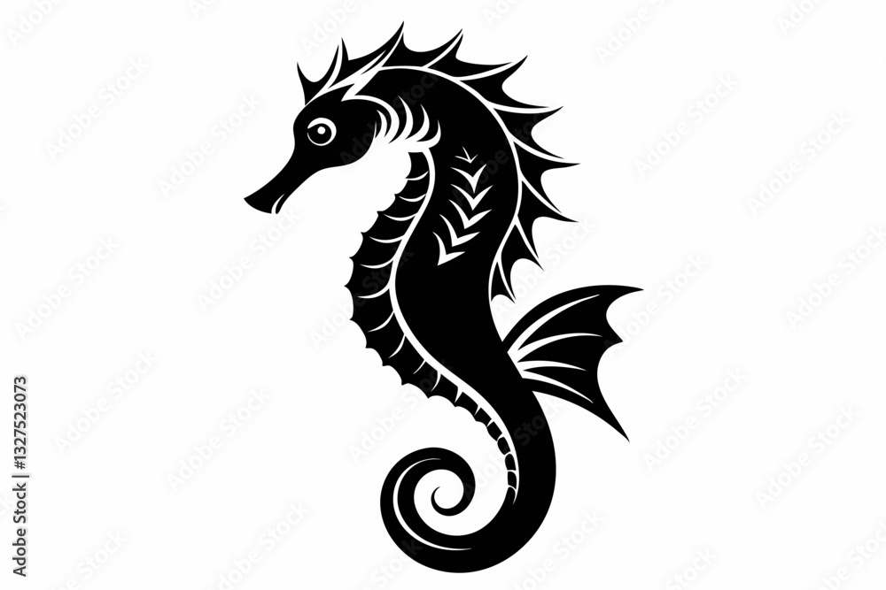 seahorse line art silhouette vector illustration seahorse line art silhouette vector illustration