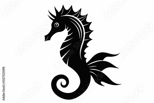 Wallpaper Mural seahorse line art silhouette vector illustration Torontodigital.ca