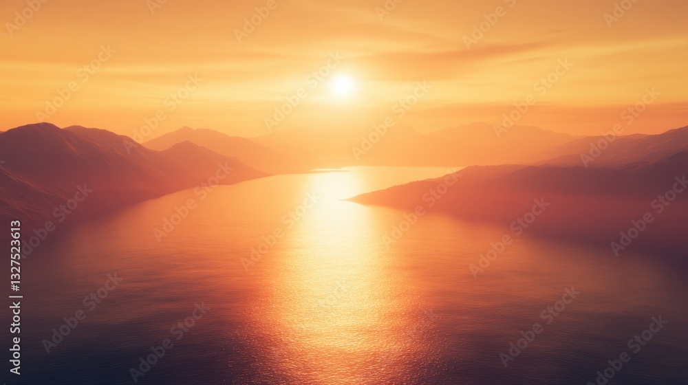 Stunning Sunset Over Serene River with Soft Light Stunning Sunset Over Serene River with Soft Light