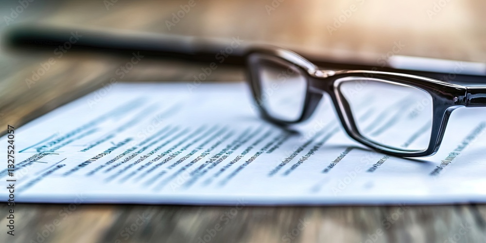 Glasses and pen on tax filing paperwork for tax audit Glasses and pen on tax filing paperwork for tax audit