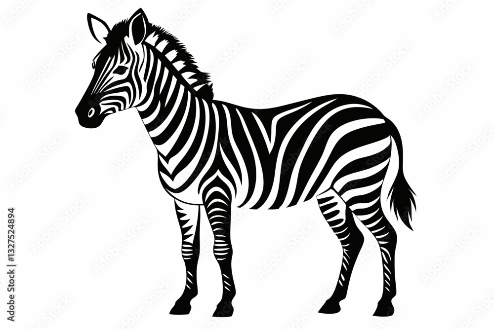 Obraz premium zebra line art silhouette vector illustration 