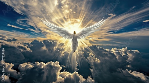 Holy Spirit. The Holy Spirit in the sky, above the clouds. A real picture.