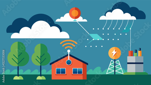 Storm tracking Smart agriculture systems can track severe weather events such as storms or hurricanes and send alerts to farmers allowing them to take necessary precautions to. Vector illustration