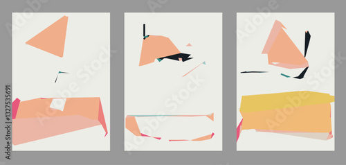 Background with abstract geometric spots and a place for text. Vector illustration in the style of minimalism.