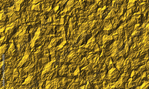 Rough yellow stone plaster wall for designers, background. Gold metal texture wallpaper. Details of stone texture background. Material used for decoration furniture interior design modern. Vector.