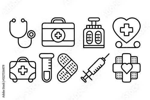 hospital and medical health care editable stroke o