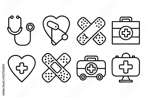 hospital and medical health care editable stroke o