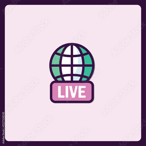 Vibrant illustration of a stylized globe announcing a live broadcast event