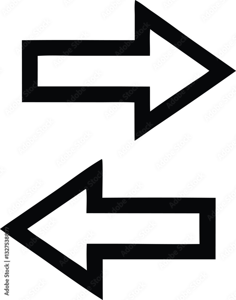 line style, left and right, arrows vector icon line style, left and right, arrows vector icon