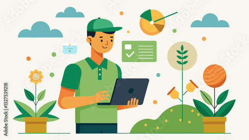 The use of digital crop traceability promotes ecofriendly practices as farmers can make datadriven decisions to reduce their environmental impact.. Vector illustration