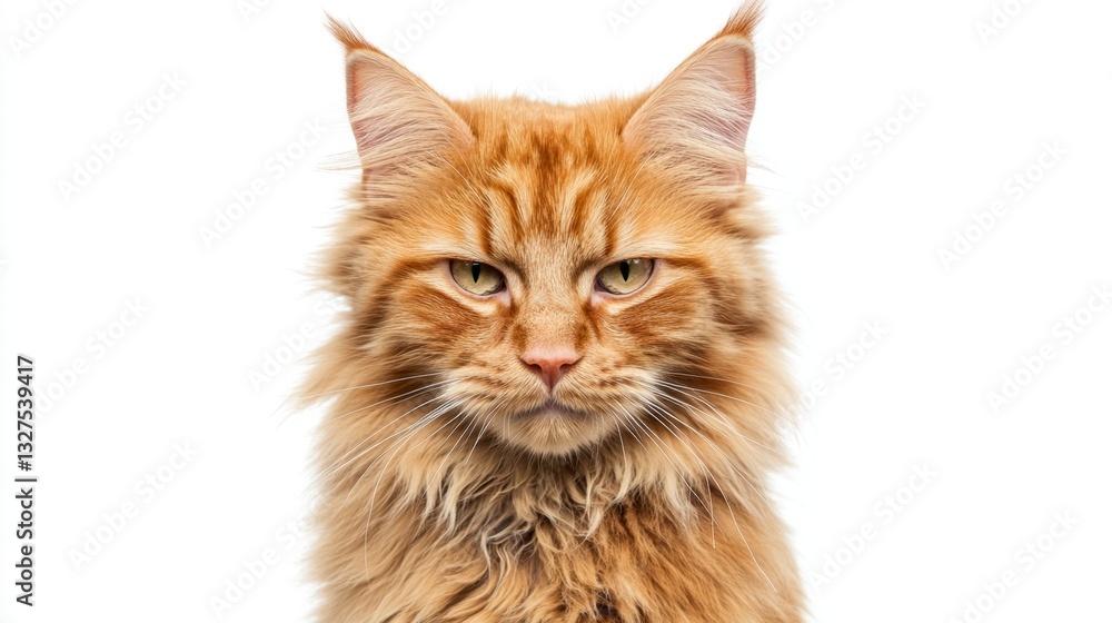 Fototapeta premium Close-up of a Majestic Orange Maine Coon Cat