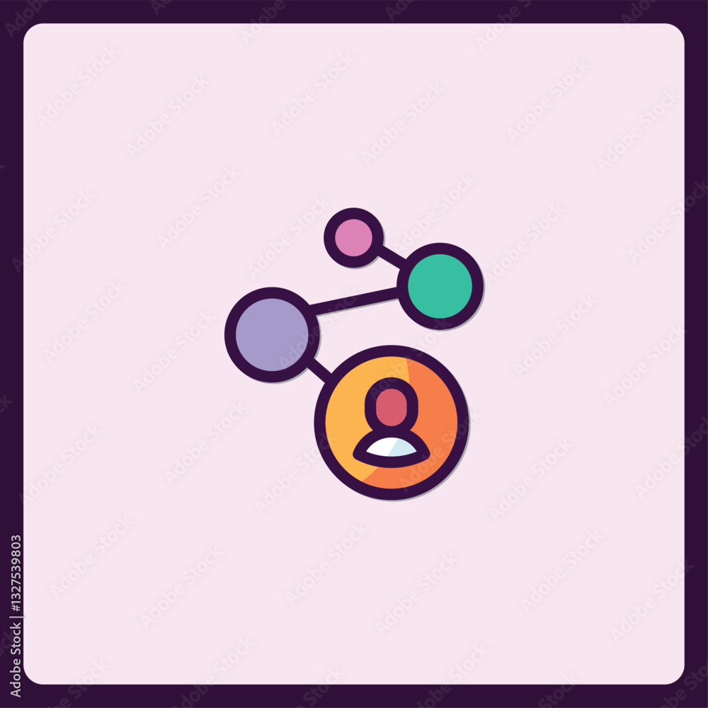 Connected People Network Icon Representing Social Media and Communication Connected People Network Icon Representing Social Media and Communication